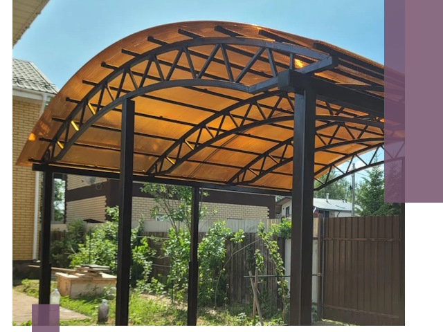 Изготовление навесов под ключ в Ишимбае из качественных материалов