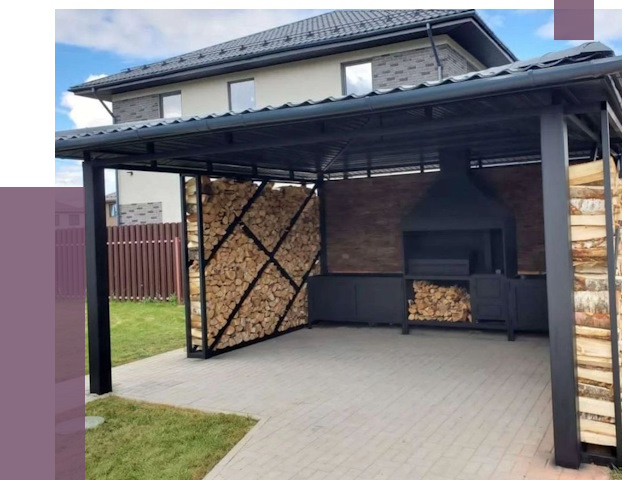 Навесы для барбекю в Ишимбае от 12626 руб. под ключ | ПРОЛЁТ-Шмб