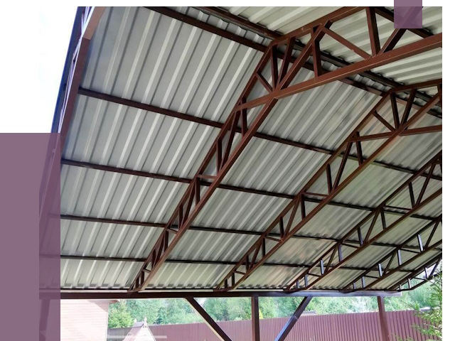 Навесы из профнастила в Ишимбае от 7302 руб. | ПРОЛЁТ-Шмб