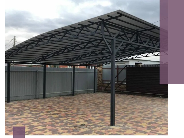 Металлические навесы под ключ в Ишимбае — изготовление и монтаж