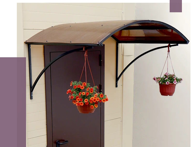 Козырьки над входом в Ишимбае от 14704 руб.  | ПРОЛЁТ-Шмб