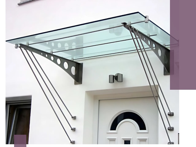 Козырьки над входом под ключ в Ишимбае — изготовление и монтаж