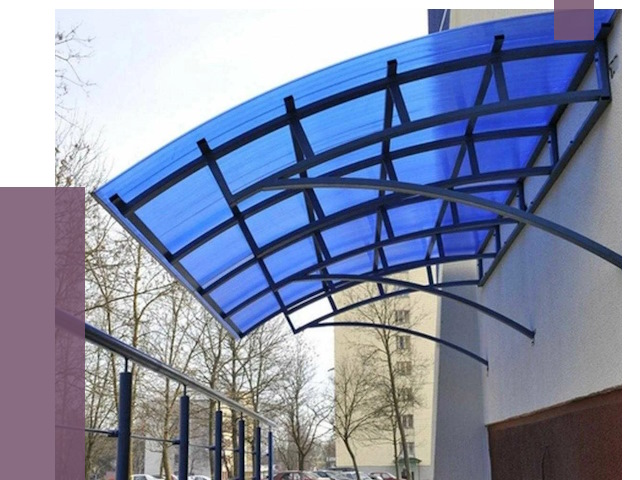 Козырьки из поликарбоната в Ишимбае от 4259 руб. под ключ | ПРОЛЁТ-Шмб