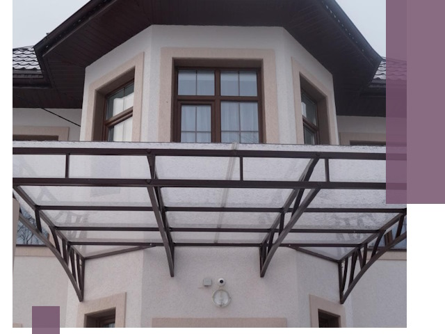 Козырьки из поликарбоната под ключ в Ишимбае