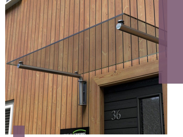 Стеклянные козырьки на входы и фасады в Ишимбае