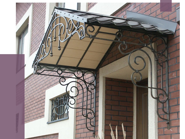 Двускатные козырьки в Ишимбае под ключ от 12676 руб.