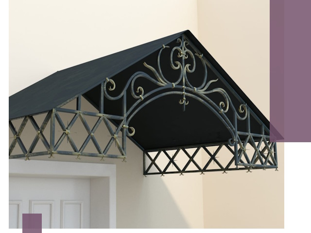 Двускатные металлические козырьки под ключ в Ишимбае